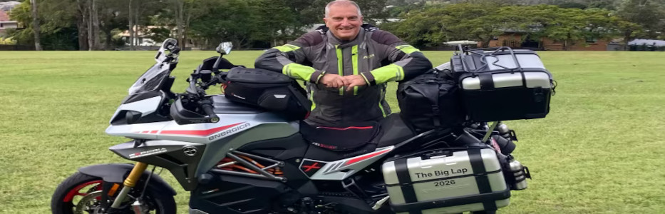 Retiree bids to be first to travel worldwide on electric motor cycle